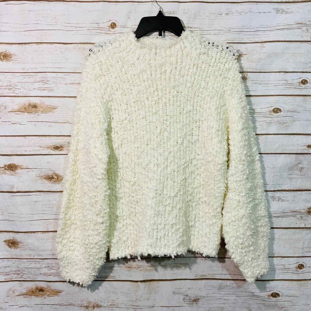1.State Women's Off White Heavy Knit Pullover Sweater Size M